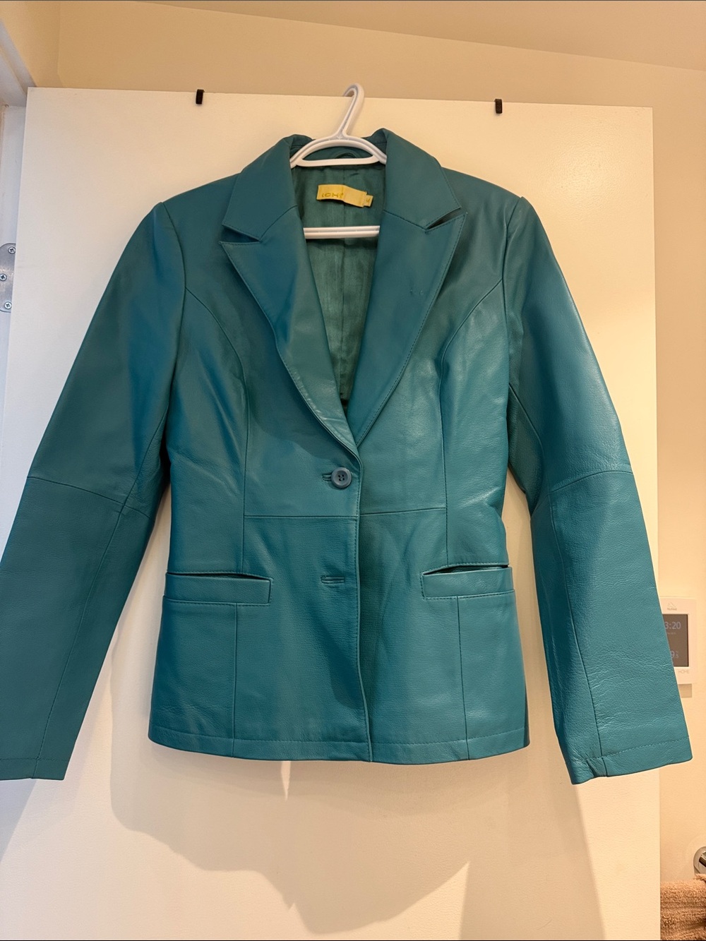 Women's Teal Leather Blazer - Tailored Jacket